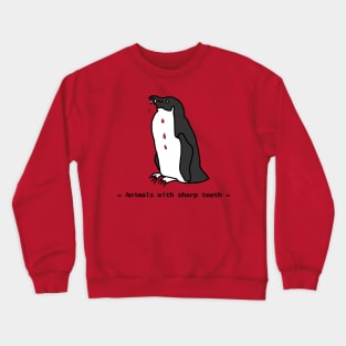 Animals with Sharp Teeth Halloween Horror Penguin Crewneck Sweatshirt